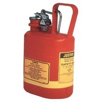 Justrite Manufacturing Co 14160 Justrite 1 Gallon Red Type I Oval Polyethylene Safety Can For Flammables With Stainless Steel Ha